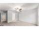 Bedroom with a ceiling fan and gray carpet at 425 Camella Cir # 90, Mcdonough, GA 30252