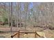 Backyard view from the deck featuring a wooded area and mature trees at 123 Fielding Rdg, Peachtree City, GA 30269