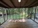 Screened porch featuring wood floors and views of the backyard at 3859 Rosedale Ln, Douglasville, GA 30135