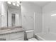 Bathroom features granite countertop and a tub/shower combo at 7236 Crestside Dr # 80, Austell, GA 30168