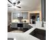 Open concept kitchen with gray cabinetry, stainless steel appliances, and white countertops at 34 Brittany Way, Palmetto, GA 30268