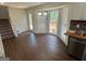 Eat-in kitchen with deck access, wood floors and stainless dishwasher at 281 Timber Laurel Ln, Lawrenceville, GA 30043