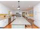 Bright and spacious kitchen with large island, stainless steel appliances, and custom lighting at 170 Majesty Ln, Fayetteville, GA 30215