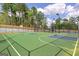 Outdoor basketball court with multiple hoops, surrounded by a fence and trees at 1048 Claas Way, Locust Grove, GA 30248