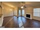 Spacious living room featuring wood floors, fireplace, high ceilings and natural light at 3750 Greenbrook Dr, Douglasville, GA 30135
