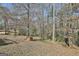 Backyard view showcasing a spacious playhouse amidst mature trees, creating a serene and playful atmosphere at 439 Elder St, Fairburn, GA 30213