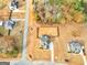 Aerial view of home with fenced backyard in quiet neighborhood at 108 Donovan Ave, Locust Grove, GA 30248