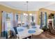 Bright dining area with a stylish white table, abundant natural light, and view of the fireplace at 108 Donovan Ave, Locust Grove, GA 30248