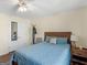 Bedroom with ceiling fan, and closet with mirror door at 1235 Labonte Pkwy, Mcdonough, GA 30253