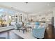 Bright living room with large windows, hardwood floors, and modern furnishings at 401 Hallman Pl, Peachtree City, GA 30269
