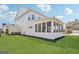 Exterior view of the sunroom, showcasing its integration with the home's design and outdoor green space at 401 Hallman Pl, Peachtree City, GA 30269