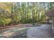 Expansive backyard features a stone patio for outdoor entertaining and lush greenery for privacy at 250 Devilla Trce, Fayetteville, GA 30214
