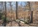 Wooden viewing deck with rope railing among the trees at 3630 Jim Moore Rd, Dacula, GA 30019