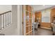 Dedicated home office with stylish doors, wood floors, and a bright window at 588 Parnassus Road, Locust Grove, GA 30248