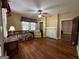 Cozy living room boasting wood floors, ceiling fan, and bright natural light at 3 Elm St, Porterdale, GA 30014