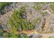 An aerial view of a house with a pool surrounded by lush greenery at 417 Harper Rd, Mcdonough, GA 30252