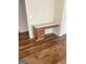Built-in desk area perfect for a home office or study space with hardwood flooring at 460 Ridgewood Dr, Fayetteville, GA 30215