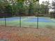 Community tennis courts enclosed with black chain link fencing and surrounded by mature trees at 2920 Stanway Ave, Douglasville, GA 30135