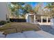 Backyard featuring a storage shed, dark fencing, and a stone walkway at 460 Carrie Kathleen Ter, Carrollton, GA 30116
