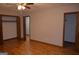 Bedroom with closet and hardwood floors at 5475 Pepperwood Ct, Stone Mountain, GA 30087