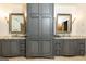 Spacious bathroom vanity with granite countertops, dual sinks, and custom cabinets at 4421 Paradise Cir, Vinings, GA 30339