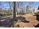Large backyard with mature trees providing ample shade and privacy at 3434 Estels Ln, Conyers, GA 30013