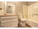 Bathroom features white vanity, toilet and shower/tub combination at 5495 Reynolds Rd, Morrow, GA 30260