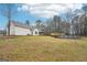 Spacious backyard with above-ground pool and deck, surrounded by lush greenery and a white siding home at 521 Cody Ln, Mcdonough, GA 30252