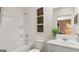 Clean bathroom with a white vanity and a shower-tub combination at 615 Edgar St # 13, Hampton, GA 30228