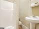 Bathroom with a shower stall and a pedestal sink at 732 Cascade Sw Ave, Atlanta, GA 30310