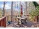 Elevated wooden deck offering seating and beautiful wooded views at 562 Adams Rd, Fayetteville, GA 30214