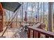 Beautiful elevated back deck featuring wooded scenery, covered seating, and outdoor decor at 562 Adams Rd, Fayetteville, GA 30214