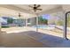 Open backyard patio showing the play set, trampoline, and pool at 140 Surrey Park Dr, Fayetteville, GA 30215