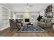 Comfortable living room with a stone fireplace, neutral decor, and ample seating at 1015 Chapman Ln, Stone Mountain, GA 30088