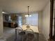 Well-lit dining room, open to the kitchen, and featuring hardwood floors and modern lighting at 220 Joe Dr, Temple, GA 30179