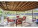 Relaxing screened-in porch featuring comfortable seating and view of the pool at 1083 Hampton Rd, Hampton, GA 30228