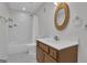 Neutral bathroom with shower and vanity at 81 Bowers Rd, Moreland, GA 30259