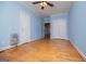 Cozy bedroom with hardwood floors, closet and private entrance to other areas at 111 Dixson Rd, Bowdon, GA 30108