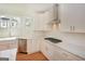 Modern kitchen features stainless steel appliances, a farmhouse sink, and white custom cabinets at 4604 Mossey Dr, Stonecrest, GA 30038