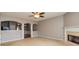 Open-plan living room with fireplace and view of dining area at 2786 Snapfinger Mnr, Decatur, GA 30035