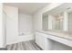 Bathroom featuring a soaking tub, shower, and vanity with granite countertops at 287 Limestone Circle, Conyers, GA 30013