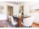 Dining area featuring a wooden table, upholstered chairs and contemporary art at 2791 Pearl St, East Point, GA 30344