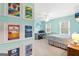 Vibrant bedroom featuring a desk, bed, and decorated with posters at 220 Terrane Rdg, Peachtree City, GA 30269