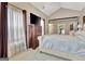 Vaulted ceiling bedroom with a large dresser, TV, and natural light streaming through the windows at 498 N Jeff Davis Dr, Fayetteville, GA 30214