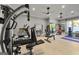 Home gym with an elliptical, treadmill, weight machines, and a wall mirror with natural light at 300 Annelise Park Dr, Fayetteville, GA 30214