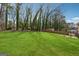 Large, well-maintained grassy backyard surrounded by mature trees and a wooden fence at 3216 Pheasant Dr, Decatur, GA 30034