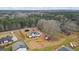 Aerial view showcasing the home's location surrounded by lush greenery and open space at 3403 Bill Gardner Pkwy, Locust Grove, GA 30248