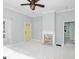 Well lit bedroom features original stone fire place with laminate flooring at 1616 Park Ne St, Conyers, GA 30012