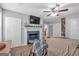 Bright main bedroom includes a fireplace, closet, and lots of natural light at 5700 Mount Zion Rd, Waco, GA 30182