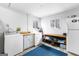 Spacious laundry room featuring a washer, dryer, storage shelves, and a window for natural light at 1115 Highway 54 East, Fayetteville, GA 30214
